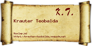 Krauter Teobalda névjegykártya